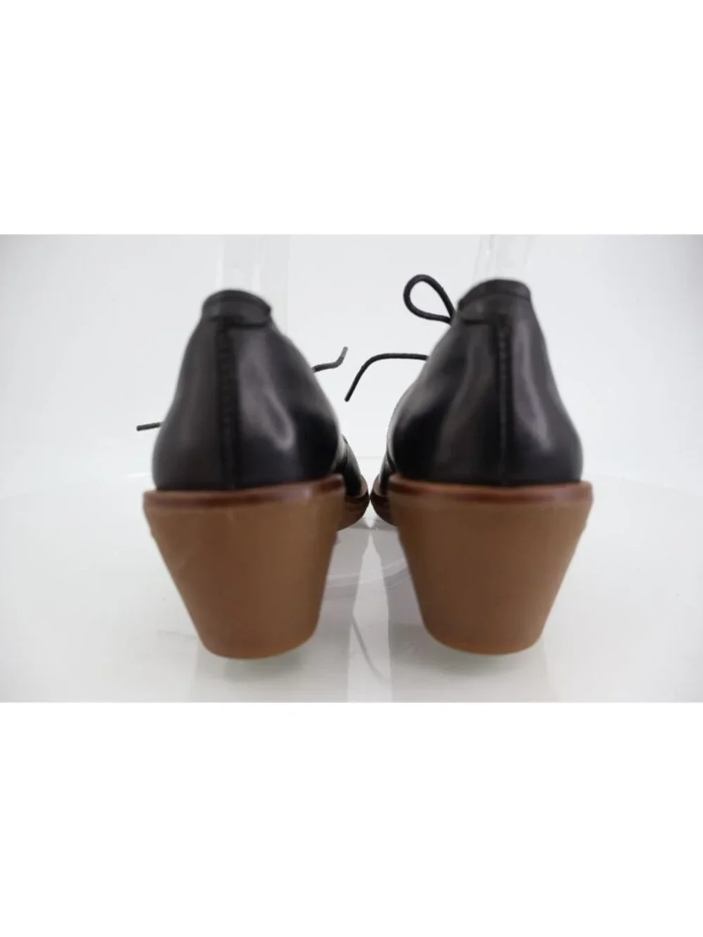 El Naturalista Aqua Heel Shoes Women 37 7 Black Lace Up Comfort Pumps Boho